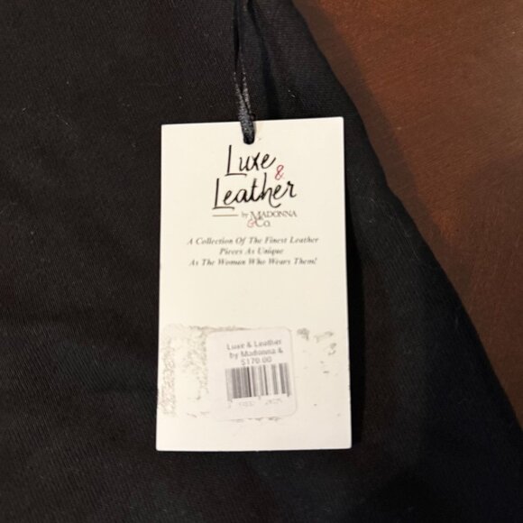 Luxe & Leather By Madonna & Co. Black Sweatshirt With Bow Detail Women medium - Picture 3 of 8